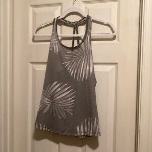 Old Navy Gray Palm Print Tank Top